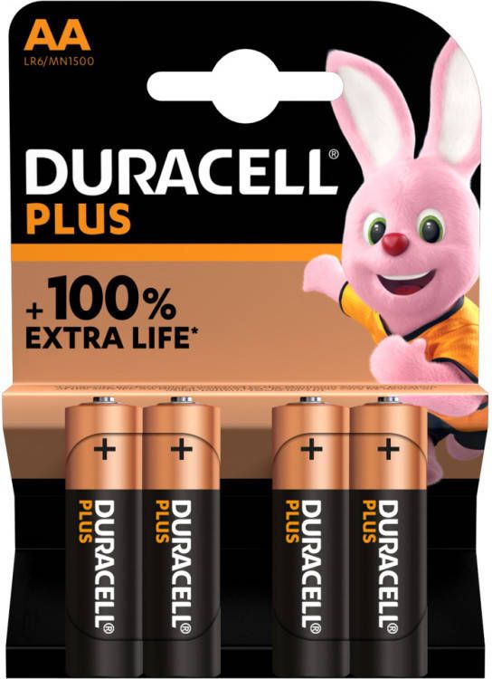 Duracell Plus Alkaline AA batterijen 4 stuks