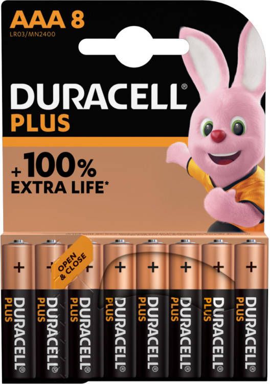 Duracell Plus Alkaline AAA batterijen, 8 stuks 8 stuks