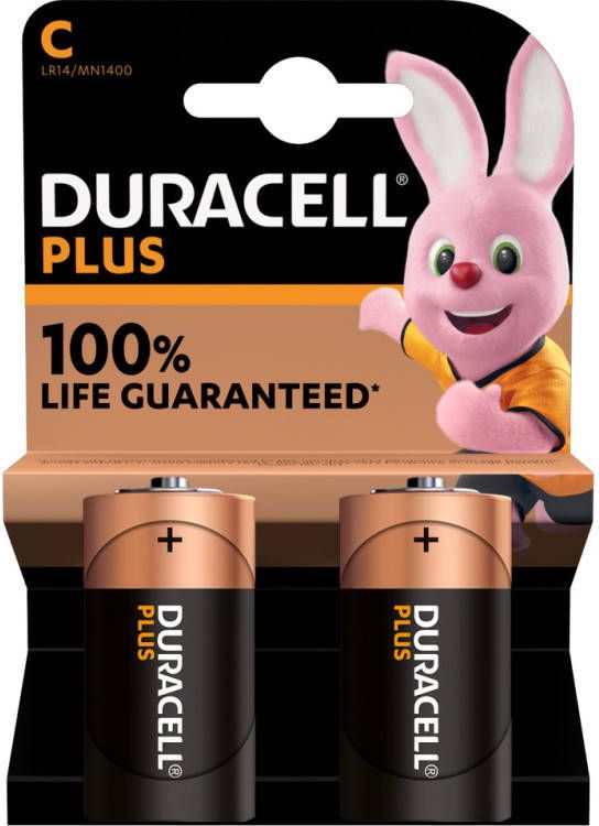 Duracell Plus Alkaline C batterijen 2 stuks