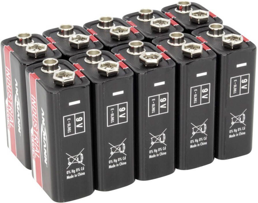 Ansmann Industrië, le alkalinebatterijen 9 V E blok 10 stuks 1505 0001