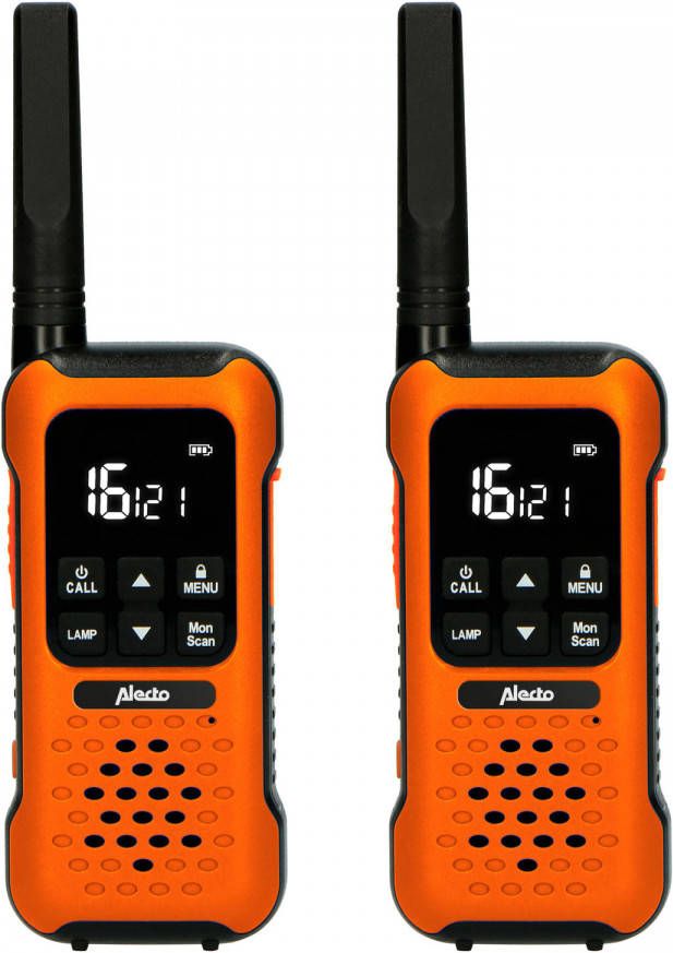 Alecto Robuuste Walkie Talkie, Tot 10 Kilometer Bereik Fr300oe Oranje zwart