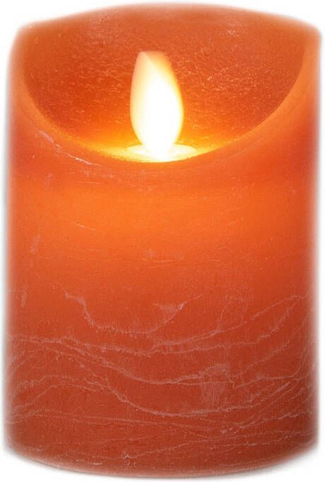 Anna's Collection 1x Stuks Led Kaarsen/stompkaarsen Oranje D7, 5 X H10 Cm Led Kaarsen