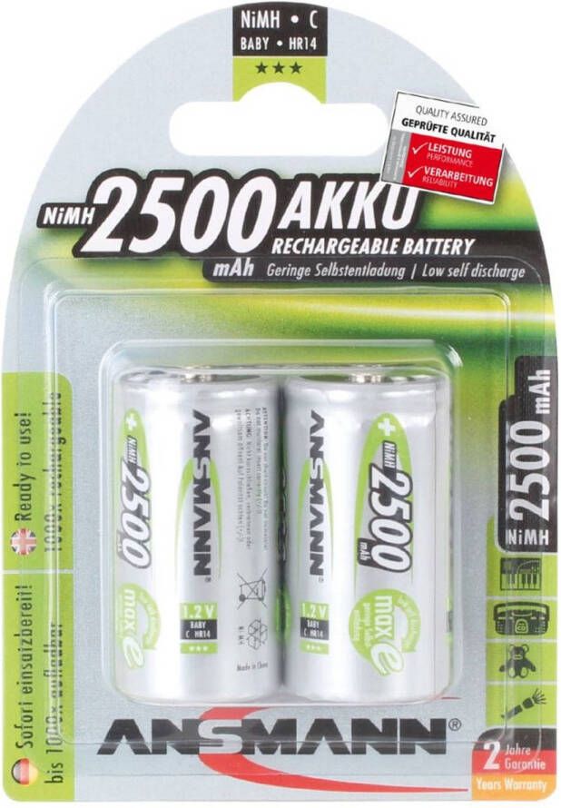 Ansmann Oplaadbare Batterijen Nimh 2500 Mah 2 St 5030912