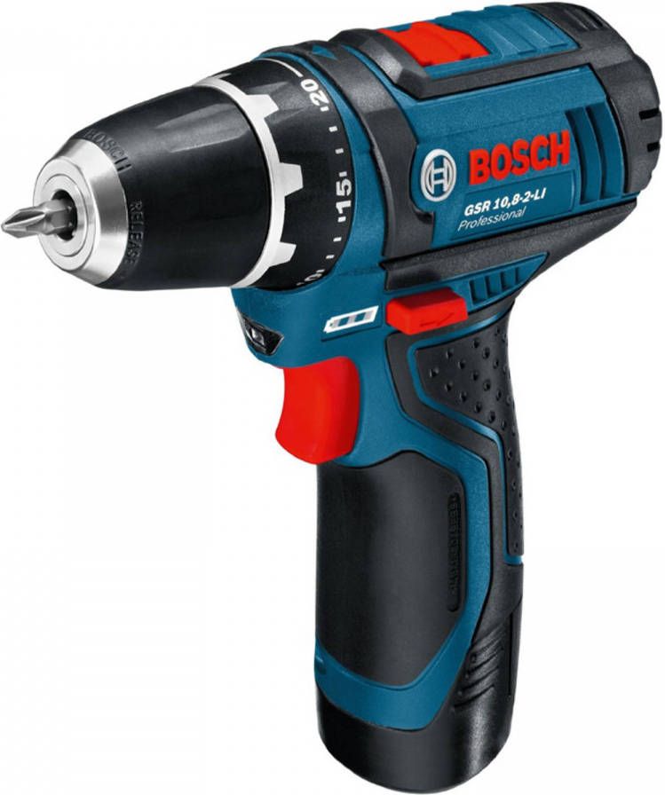 Bosch GSR 12V 15 12V Li Ion accu boor -/schroefmachine set(2x 2.0Ah accu)in L Boxx