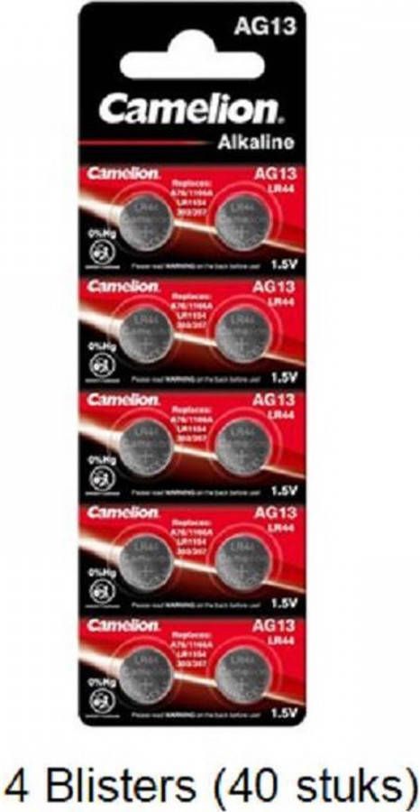 Camelion 40 Stuks(4 Blisters A 10 Stuks) Alkaline Lr44 Ag13 1.5v 0% Mecury