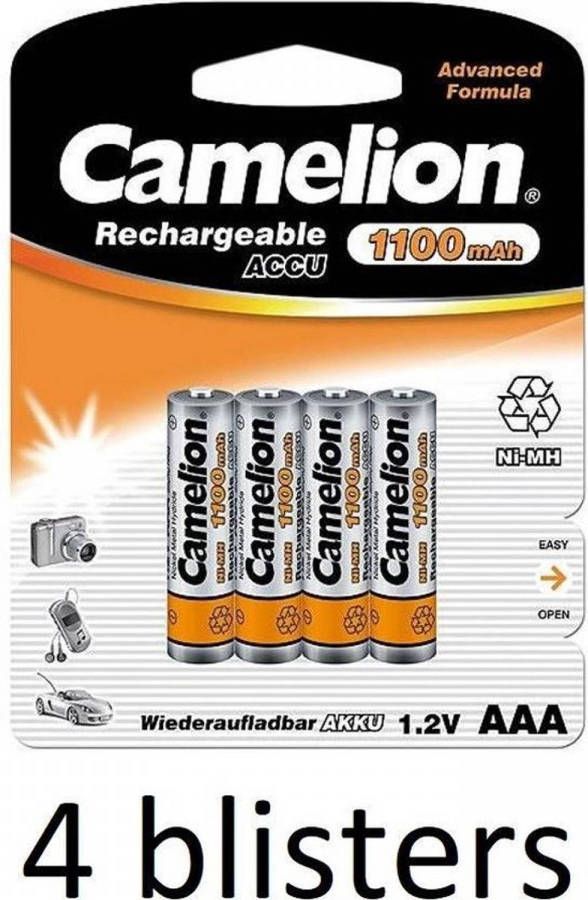 Camelion 4x Nh aaa1100bp4 Rechargeable Battery Nikkel metaalhydride(Nimh )