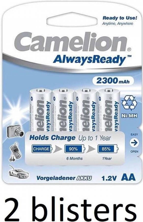 Camelion Aa Oplaadbare Batterijen 2300mah 8 Stuks