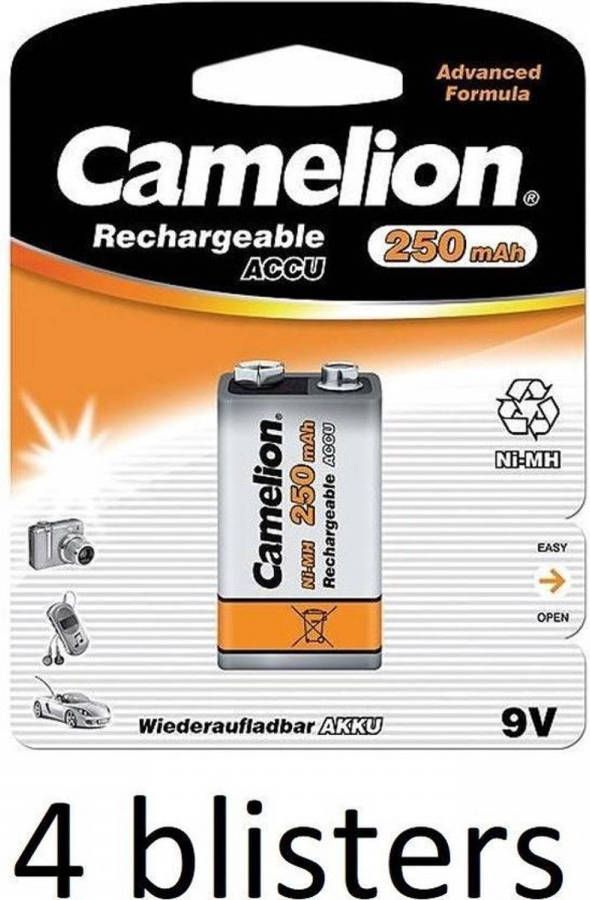 Camelion Oplaadbare 9v Batterij(Nimh) 4 Stuks