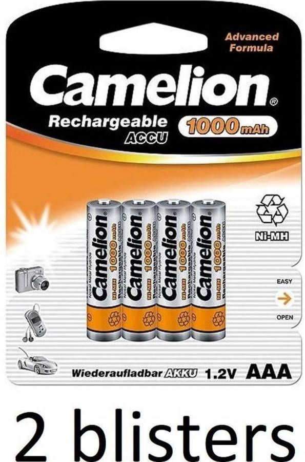 Camelion Oplaadbare Batterijen Aaa(1000 Mah) 8 Stuks