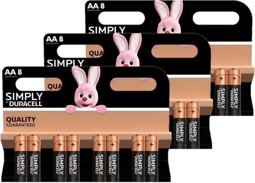 Duracell 24x Aa Simply Batterijen Alkaline Lr6 Mn1500 1.5 V Penlites Aa Batterijen