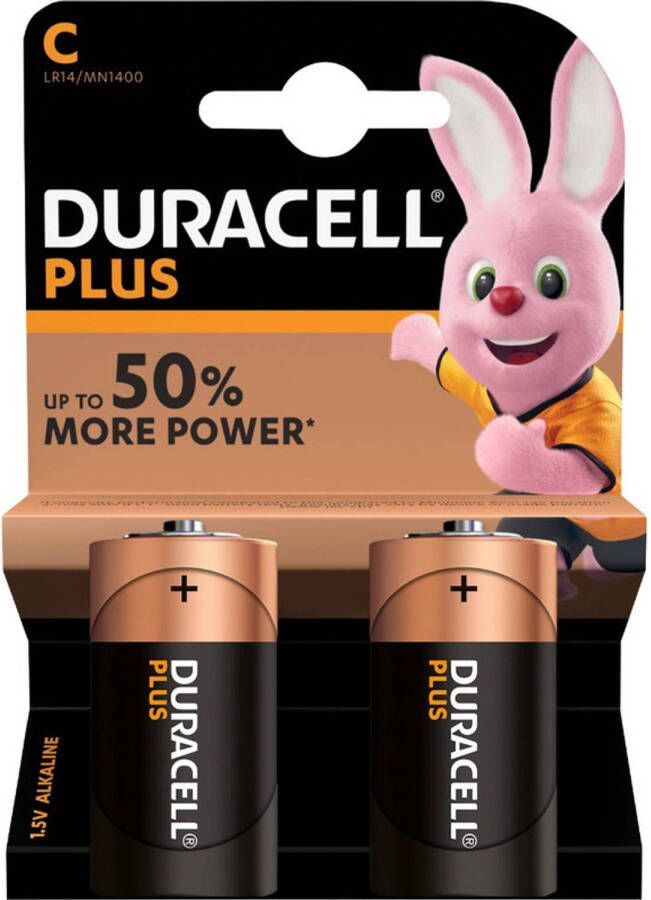Duracell 2x C Plus Batterijen Alkaline Lr14 Mn1400 1.5 V Batterijen