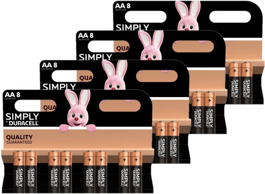 Duracell 32x Aa Simply Batterijen Alkaline Lr6 Mn1500 1.5 V Penlites Aa Batterijen