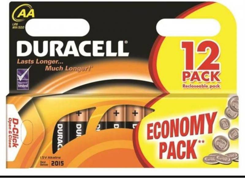 Duracell Basic Alkaline AA-batterijen 12 Pack