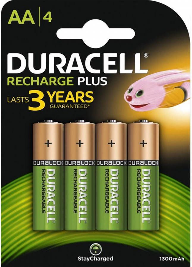 Duracell Drba1300 Recharge Plus Oplaadbare Batterijen 4 X Aa 1300 Mah