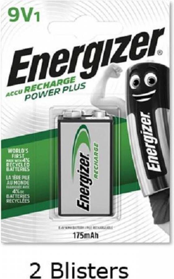 Energizer 2 Stuks(2 Blisters A 1 Stuk) 9v Batterij Oplaadbaar 175 Mah Hr22 Rechargeable