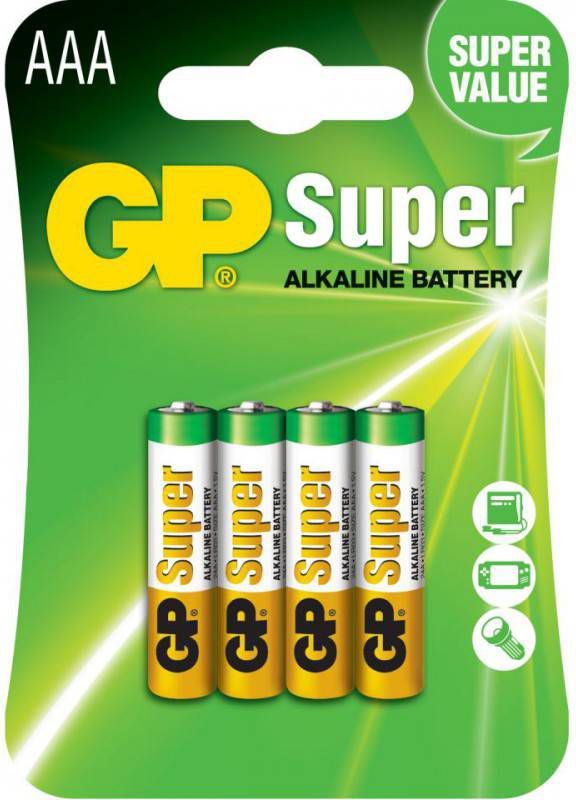 GP Super Alkaline Batterijen Aaa/lr03 4 Stuks