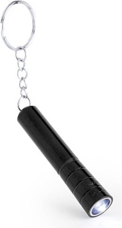 Merkloos 1x Stuks Sleutelhangers Met Zaklamp Zwart Sleutelhangers