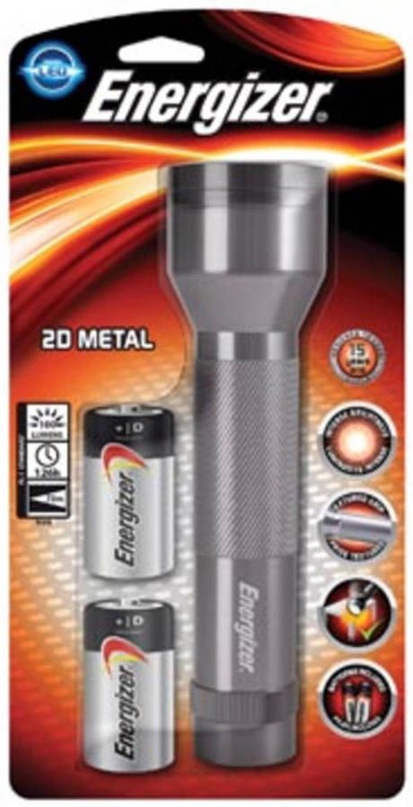 Merkloos Energizer Zaklamp Metal Led 2d, Inclusief 2 D Batterijen, Op Blister online kopen