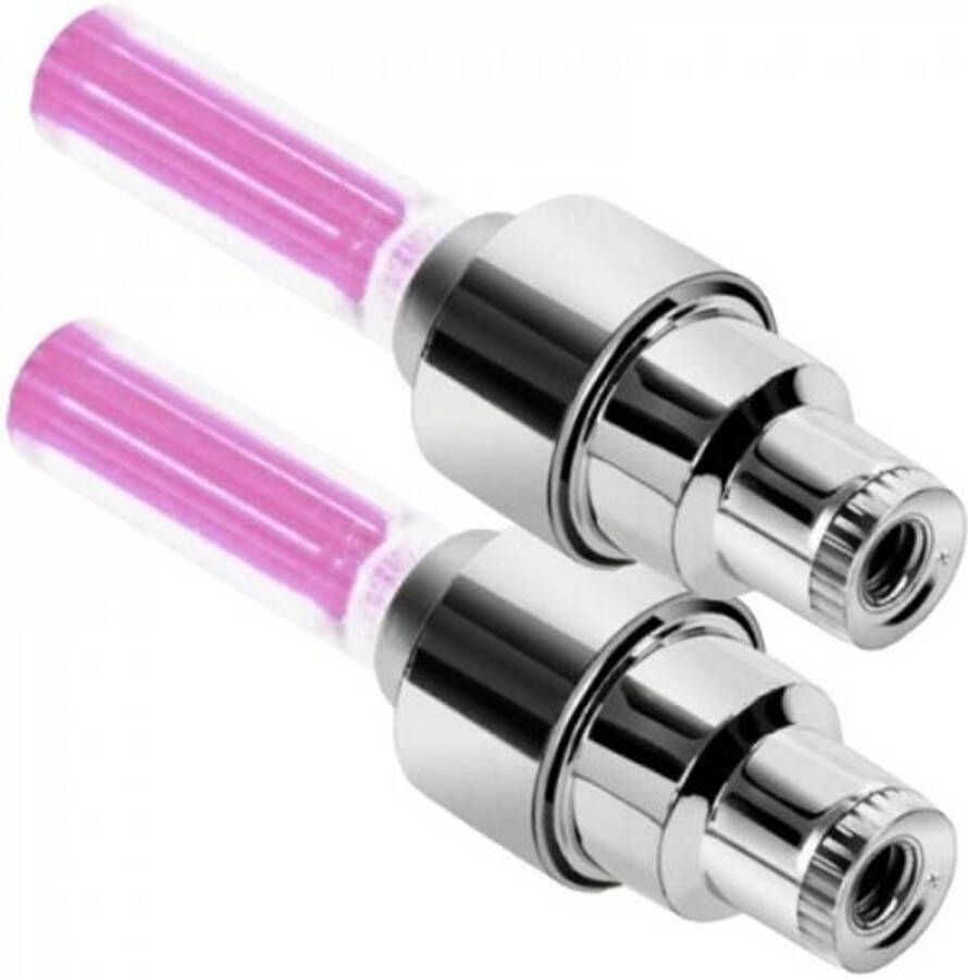Orange85 Fietslicht Wielverlichting Ventiel Roze 2 Stuks Spaakverlichting