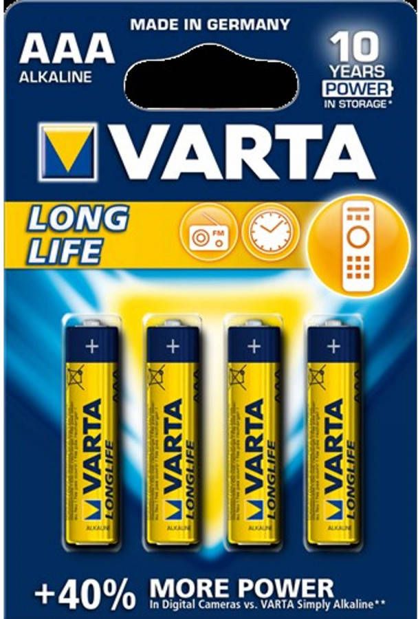 Varta Longlife Alkaline Aaa/lr03 Blister 4