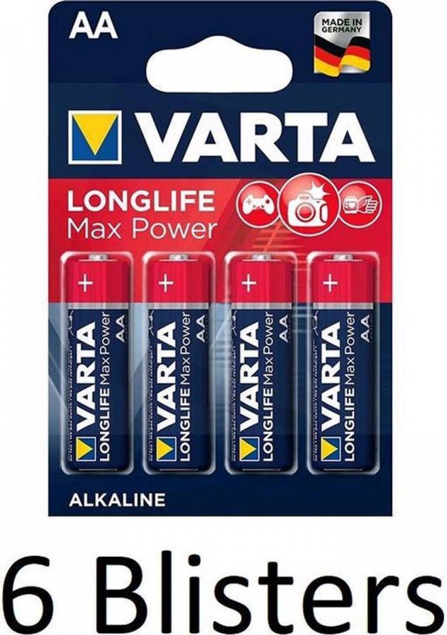 Varta Longlife Max Power Aa Batterijen 24 Stuks(6 Blisters A 4 St )
