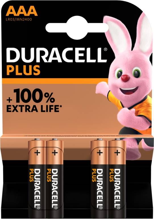 Duracell Alkaline Plus AAA batterijen 4 stuks