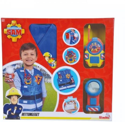 Simba Brandweerset Brandweerman Sam Junior Blauw 3 delig