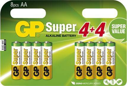 GP 3125003009 batterij Super Alkaline AA 8 st.