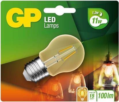 GP Filament LED Lamp Vintage Gold Mini Kogel 1, 2W E27