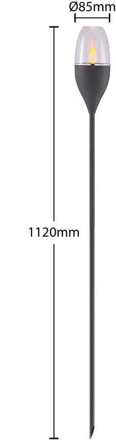 LINDBY Jari LED lamp op zonne energie, donkergrijs