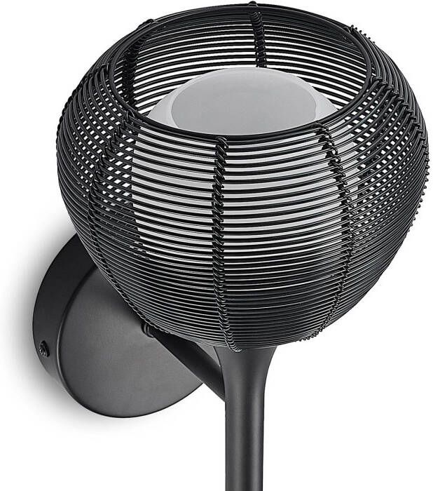 LUCANDE Tetira kooi wandlamp, zwart