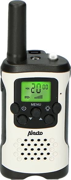 Alecto Walkie Talkie Set 2 Stuks, Tot 7 Kilometer Bereik Fr 175 Wit zwart