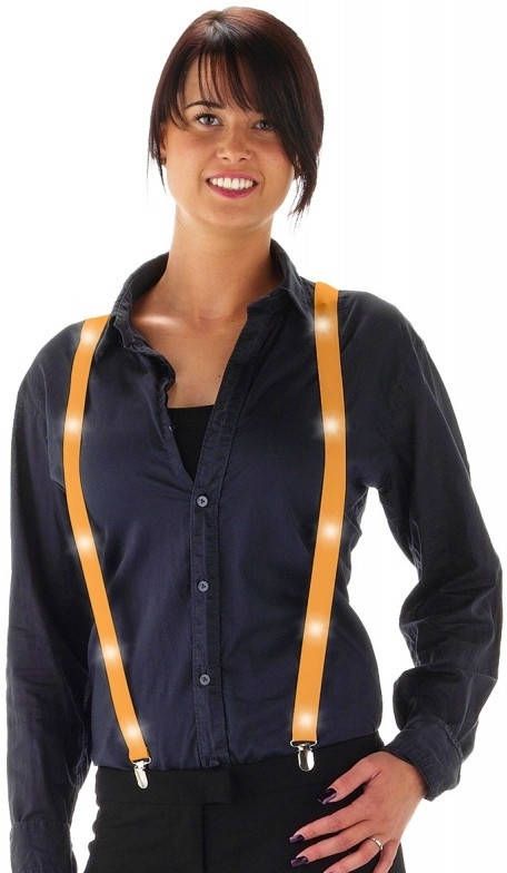 Merkloos Led Bretels Neon Oranje