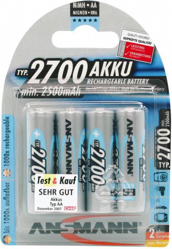 Ansmann Oplaadbare batterijen NiMH 2700 mAh 4 st 5030842