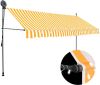 VIDAXL Luifel handmatig uittrekbaar met LED 350 cm wit en oranje online kopen
