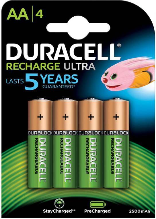 Duracell Oplaadbare batterij Ultra 2500 mAh AA LR6 Set van 4 batterijen