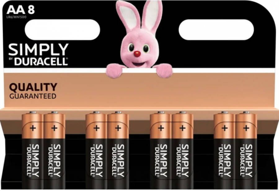 Duracell 8x Aa Simply Batterijen Alkaline Lr6 Mn1500 1.5 V Penlites Aa Batterijen