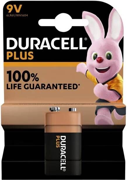 Duracell Plus 9V Blok Batterij 6LR61